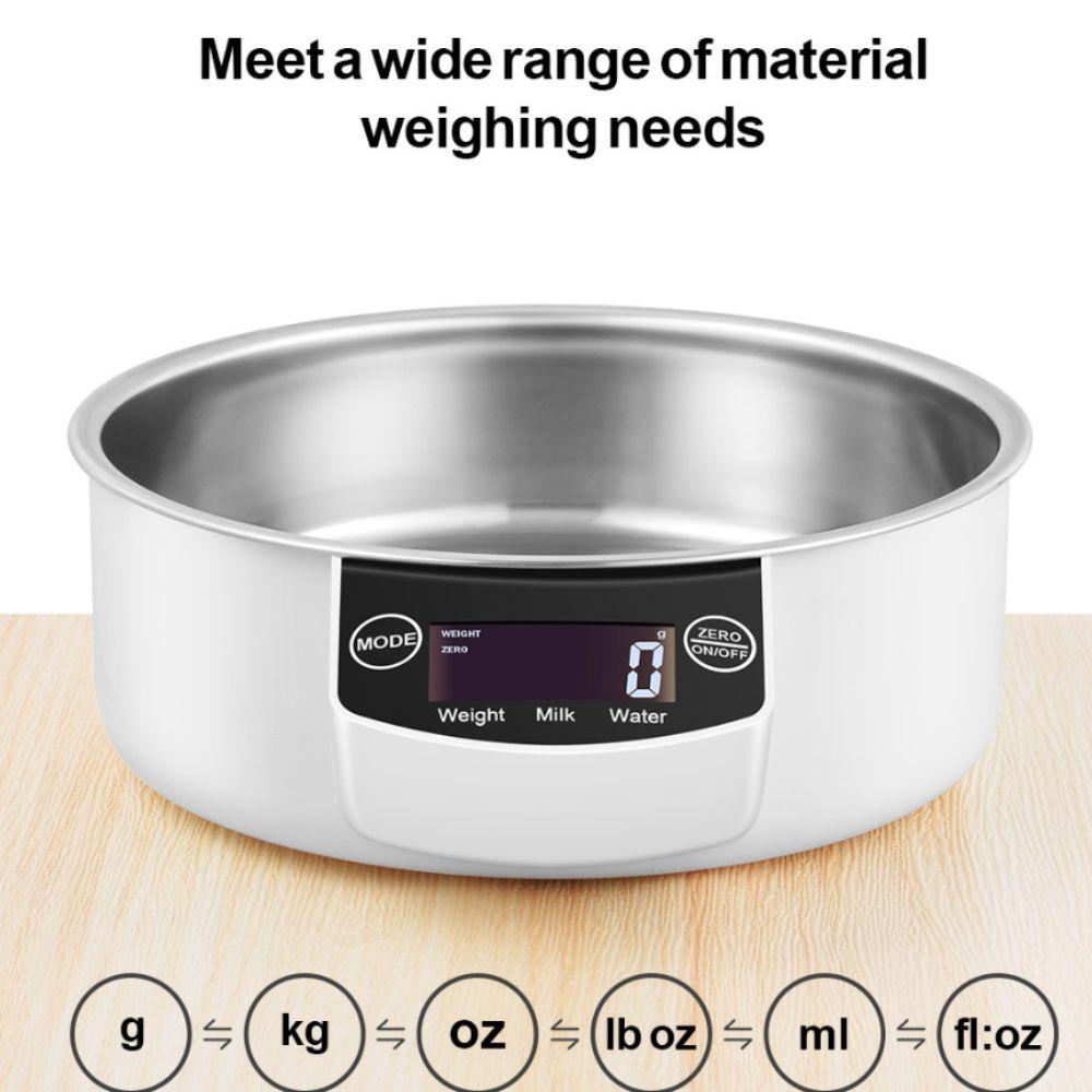 LCD Display Stainless Steel Electronic Bowl Scale Detachable Food Bowl Scale Baking