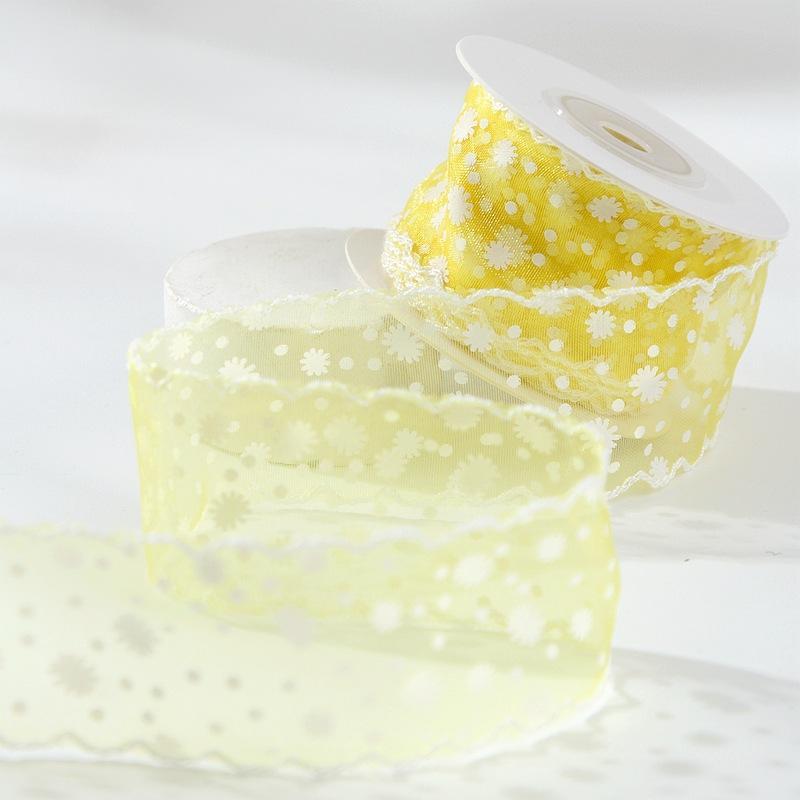 Printed Chiffon Voile Ribbon 1.5" 38Mm Diy Hair Bows Sewing Accessories Handmade Crafts Gift Flower Packing 10 Yards