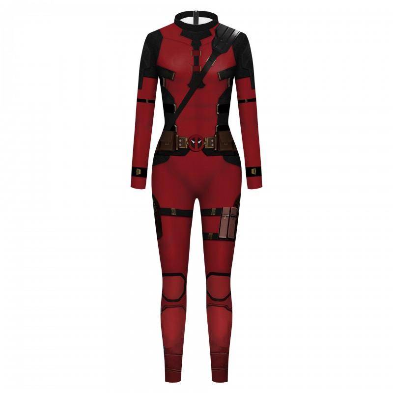 Deadpool Wolverine Cosplay Costume Bodysuit Printed Tight Suit Game Anime Role Play