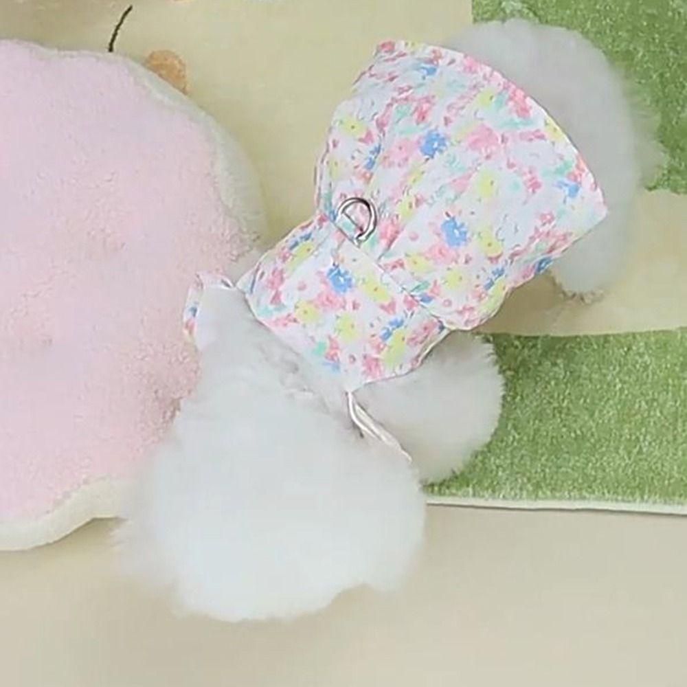 Reusable Pet Painted Flower Dress Soft Summer Dog Dress Lovely Dog Princess Dress  Spring