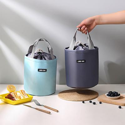 Сумка для ланча, водонепроницаемая, большой емкости, портативная, с ручкой, затягивающаяся на шнурок, ткань Оксфорд, круглая, с вакуумной изоляцией, сумка для банки, кухонные принадлежности