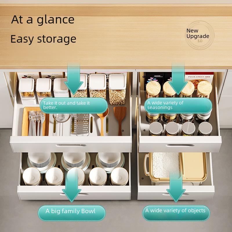 Kitchen For Storage Basket Pullout Cabinet Drawer Seasoning Bowls Dishes Undersink Organizer