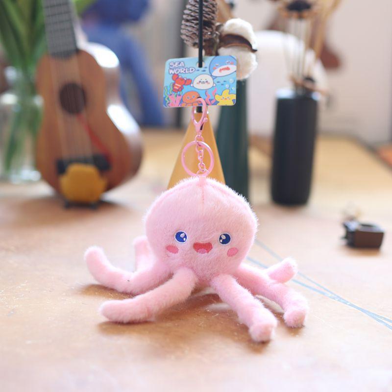 Cute Cute Marine Animal Jellyfish Pendant Plush Toy Doll Crab Lobster Keychain Bag Hanging Decoration