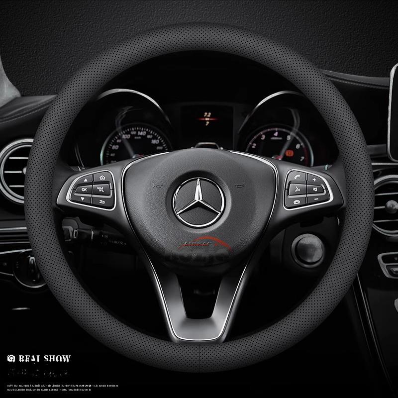 Кожаная накладка на руль автомобиля для Mercedes-Benz GLE S GLE GLS G GL CL ML R SL GLK 400 450 500 350 320 580 38см Аксессуары