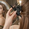 Большая металлическая заколка-краб для волос для женщин, высококлассный дизайн, со стразами, стиль бабочки, аксессуары для волос для причесок и укладки
