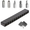 12 Holes Hex Bit Organiser Plastic Screwdriver Bit Holder Drill for Head Storage Case Box Block for 6.35mm Hex Shank