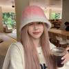 Plush Rabbit Fur Bucket Hat Women's Autumn and Winter Gradual Change Color Fashion Versatile Show Small Face Warm Ear Protector