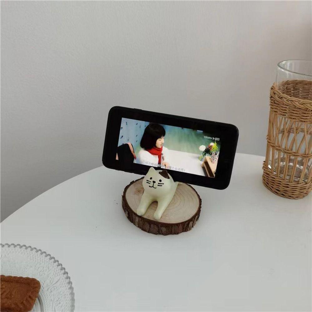 Resin Doll Mobile Phone Stand Stretch Oneself Cell Phone Bracket Cat Phone Holder Small Gifts
