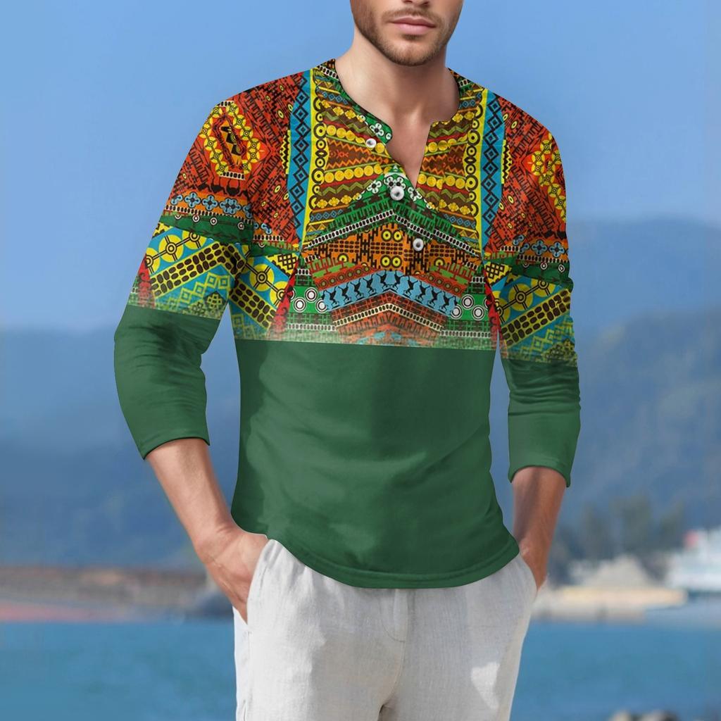 Men'S T-Shirt Street Casual Fashion Long Sleeved Top