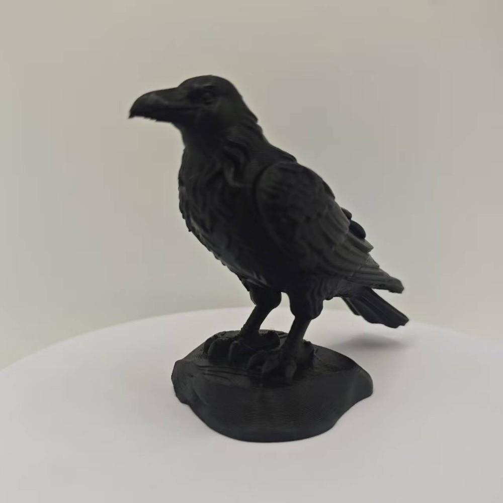 3D Printed Simulation Crow Model Raven Prop Bird Ornaments Craft Crow Statue Crafts Farm