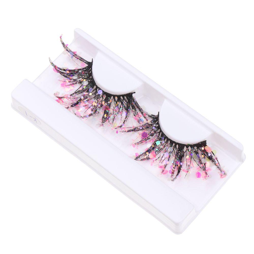 Sequin Glitter Powder Color Luminous Fake Lashes 3D False Eyelashes Nude Makeup Makeup Supplies