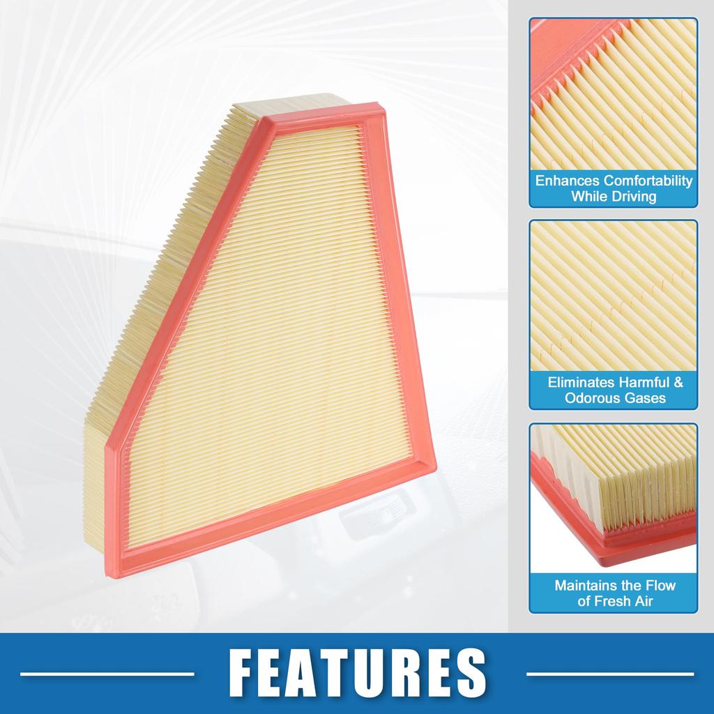 ABSOPRO Cabin Air Car Air Part X X Compatible with BMW 128I L6 Yellow Filter, Filter, Number 13717542294, 10.35" 10.24" 1.93", 3.0L 2008-2013,