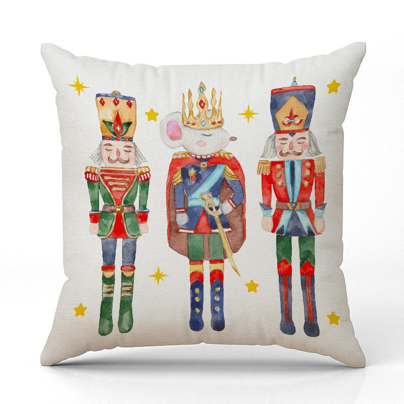 Новая наволочка на подушку с рождественским мультяшным персонажем, льняная наволочка с принтом, праздничное украшение для комнаты, дивана, чехол для подушки