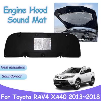 Звуковая накладка на капот двигателя для Toyota RAV4 XA40 2013~2018, передний теплоизоляционный хлопковый коврик, звукоизоляционные чехлы, аксессуары для салона автомобиля