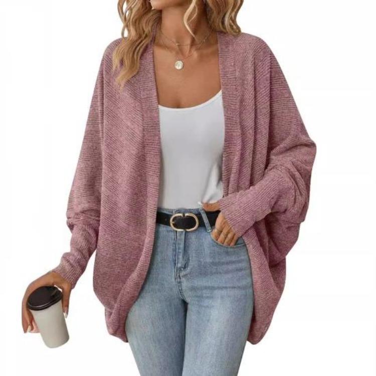 Women's Cardigans - Autumn Winter Women Batwing Sleeve Knit Sweater Cardigan Casual Oversized Open Front Coat Ladies Outerwear