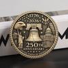 Юшэн Сувенирная монета к 250-летию США Двусторонняя чеканка Памятный значок, посвященный истории Соединенных Штатов Круглая металлическая коллекция Патриотическое украшение