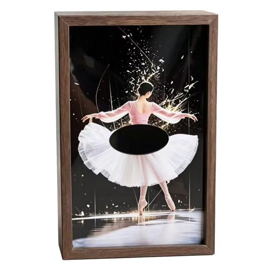 Walnut Wood Tissue Box, with Artistic Ballet Dancer Skirt Design, Multipurpose Paper Towel Holder for Home Decor Entryway Dining Table