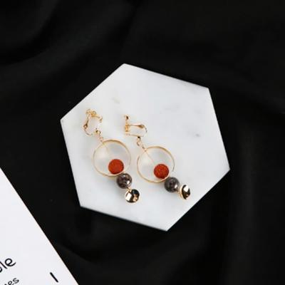 Серьги, цепочка, повседневный круглый кулон, тип браслет