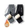Winter Pants Men Fur Lined Joggers Thick Sweatpants Drawstring Trousers Men Fleece Running Pants Warm Velvet Ankle-Tied Pants