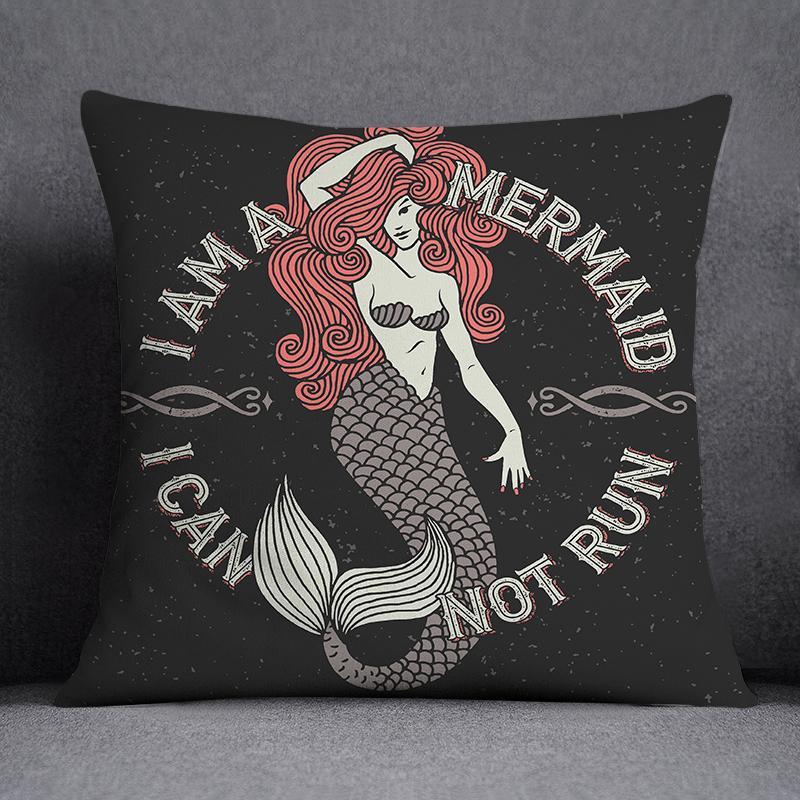 Наволочка с изображением морского животного и русалки, украшение для дома, квадратная наволочка, украшение для дома и офиса, наволочка