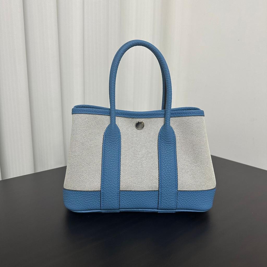 Сумка для сада Canvas Splicing Mini 23 см, женская кожаная универсальная сумка-тоут, новая высококачественная сумка через плечо на одно плечо