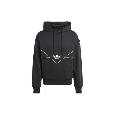adidas Оригинальная мужская толстовка с капюшоном в виде трилистника с вышитым логотипом, черная HR5335