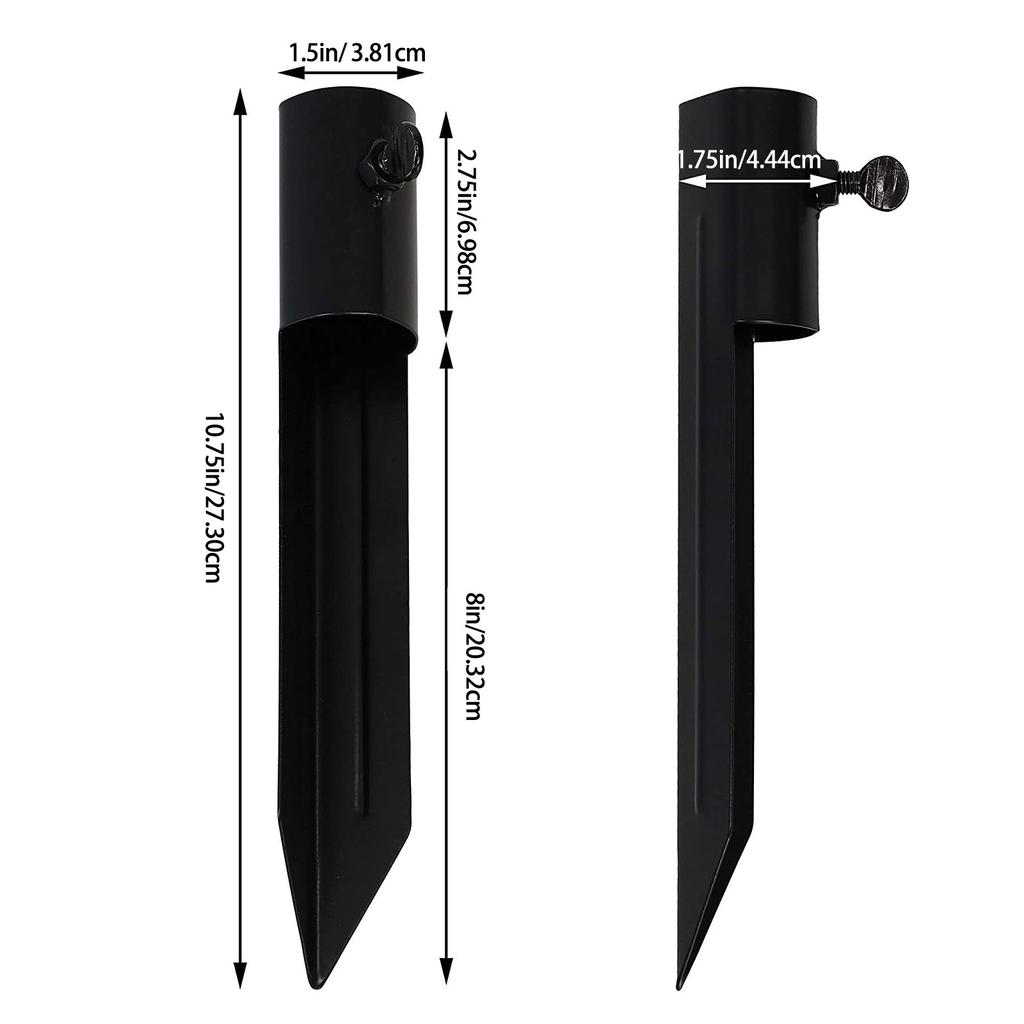 4pcs Iron Torch Stand Stakes Corrosion Resistant Garden Stakes Outdoor Light Stakes Set for Garden Lights & Umbrellas