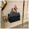 Solid Plaid Crossbody Bags for Women Chain Decor Fashion Shoulder Bag Ladies Handbag for Daily Used