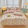 Washed Cotton Bedding Comforter Set Pillowcase Bed Sheet Single Full Size Bed Linen Duvet Cover Set Queen/King Double Size