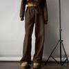 Women's Warm Shaker Velvet Elastic Waist Drawstring Solid Color Casual Pants