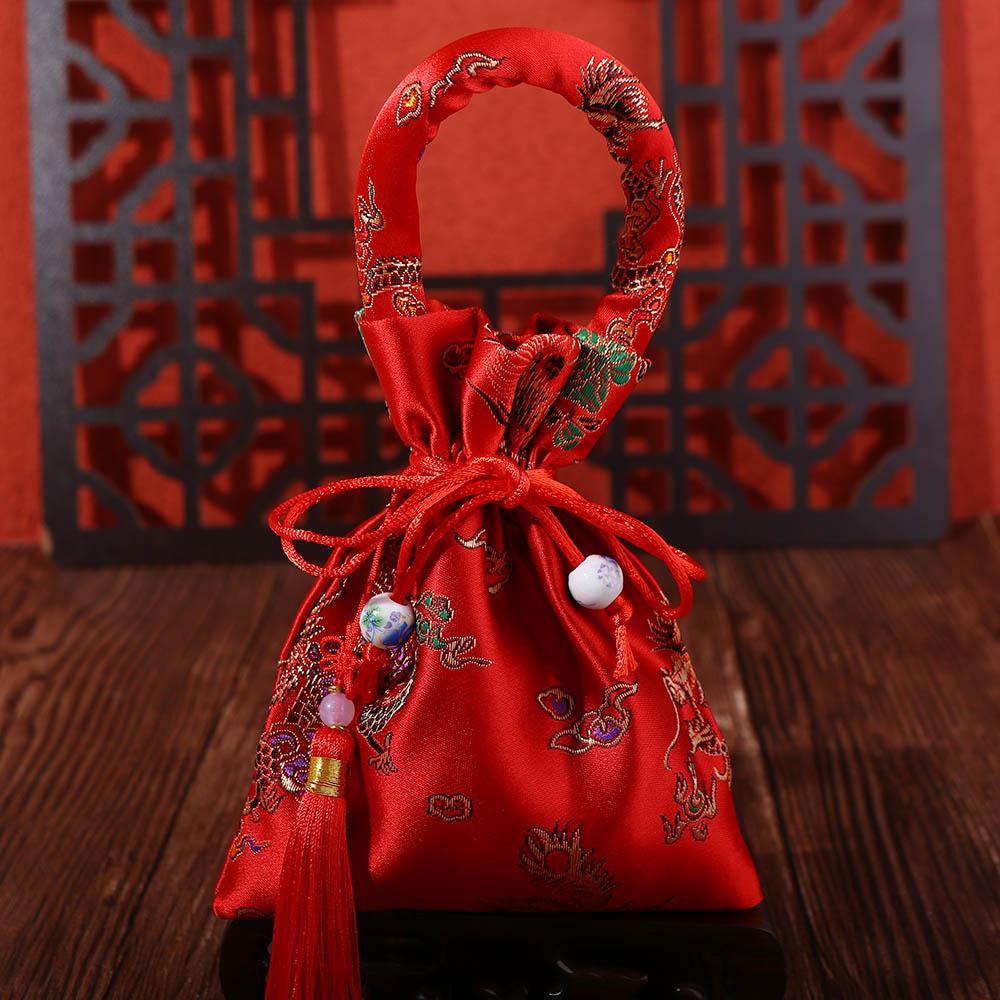Supplies Wedding With Tassels Chinese Knot Wedding-favor Gift Handle Bag Candy Bag Package Bag
