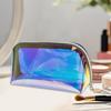 Iridescent Holographic Makeup Bag for Women Clear Waterproof Toiletry Travel Cosmetic Pouch