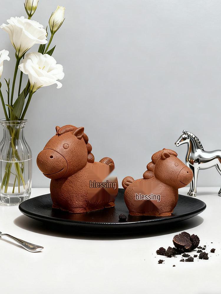 Силиконовая форма для муссовых десертов в виде иероглифа Фу «Лошадь» для животных французских десертов