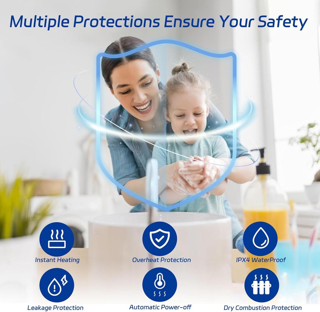 Проточный водонагреватель электрический 110В, 3000Вт мгновенный электрический водонагреватель, водонагреватель под мойку с цифровым дисплеем, электрический водонагреватель