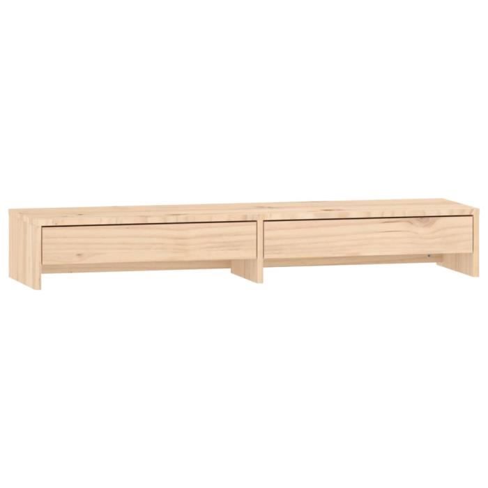 VidaXL Monitor Stand 100x27x15 Cm Solid Pine Wood 813959