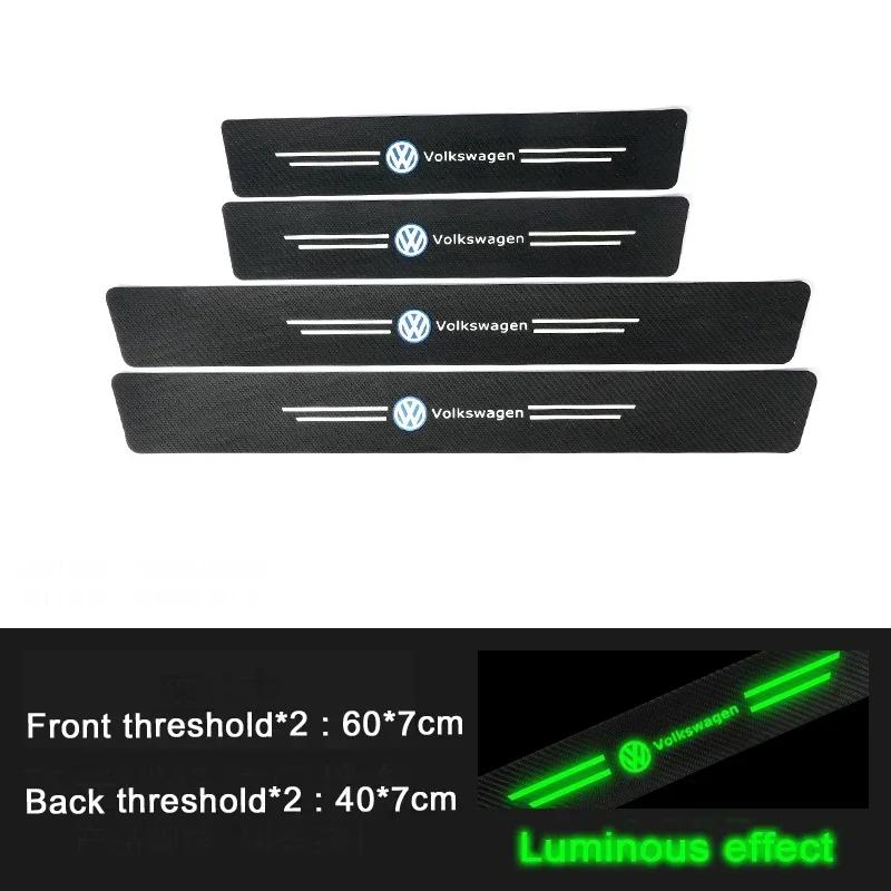 New New Luminous Car Door Sill Trim Stickers Protective Strip Film Decal for Volkswagen Polo Golf Touran Beetle Jetta Tiguan