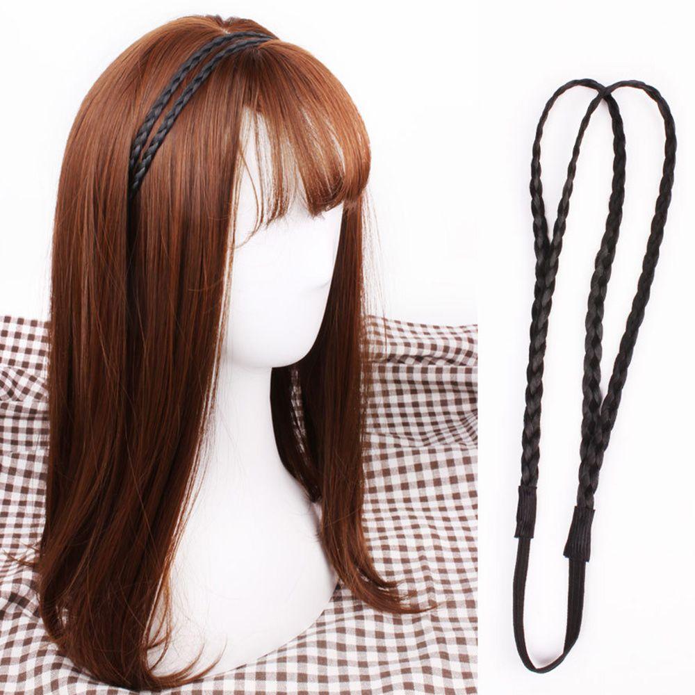 Wig Twist Headband 4 colors Headwear Wig Headband Double Braided Braided Hair Band Synthetic Wig