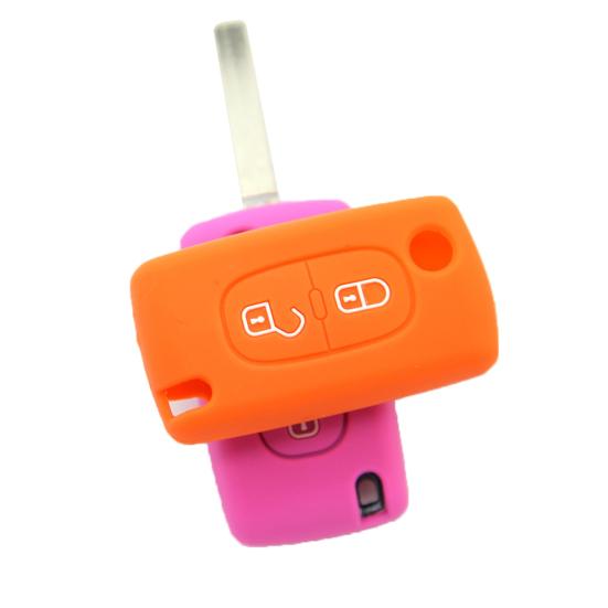 Силиконовый чехол с 2 кнопками для дистанционного ключа автомобиля Peugeot Citroen