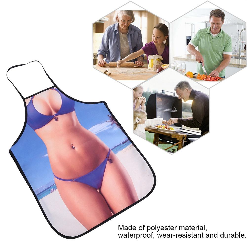 3D Funny Cooking Apron Sexy Man Woman Apron Waterproof Apron