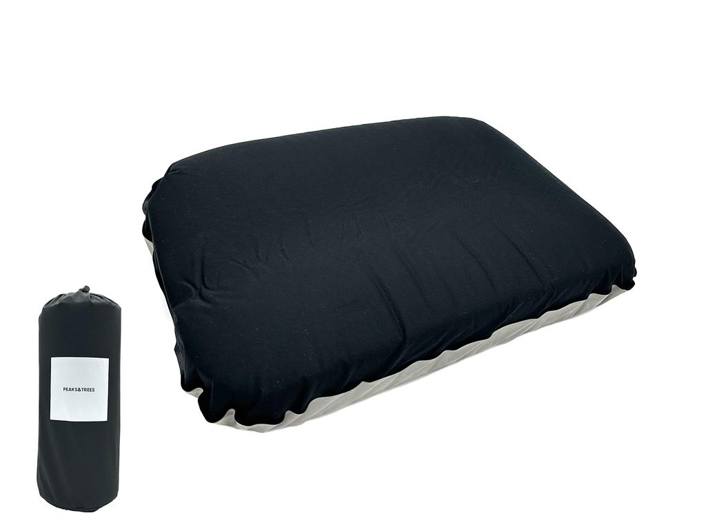 PEAKS & TREES Camping Pillow with Storage Bag, Outdoor Bedding, Sleeping In the Car, Air Cushion, Self-Inflating Air Pillow, Travel, Compact,