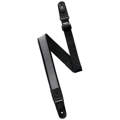Басинер DURA STRAP VITALGRIP Хардкорная серия Ремень для гитары с эластичной вставкой и мини-карманом для медиаторов, Черные замки, Высокоплотная стропа, (VG Синус)