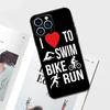Чехол для триатлона Swim Bike Run для iPhone 15 16 14 13 12 11 Pro Max Mini Чехол X XR XS 8 7 14 15 16 Plus Аксессуары