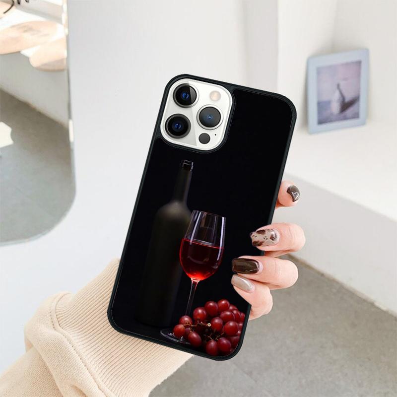 Red Wine Glass Phone Case For iPhone 17 Air 16 15 14 11 12 13 Pro MAX Plus coque Cover Shell