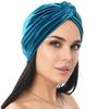Soft Velvet Cross Twist Turban Caps for Women