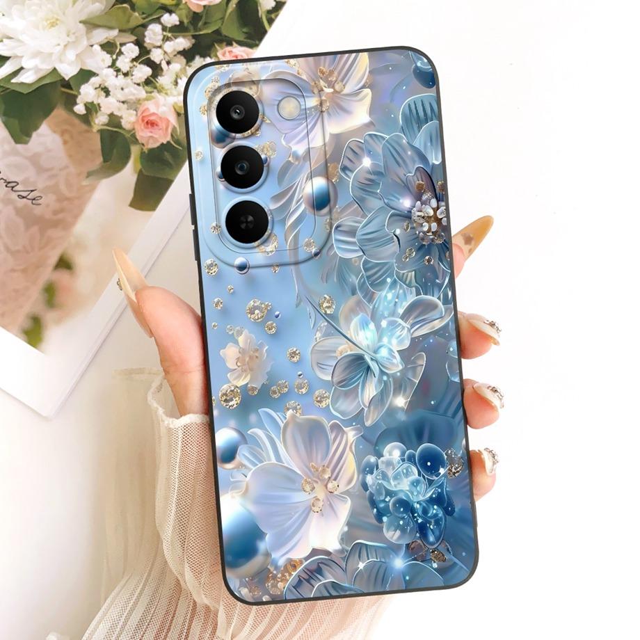For Realme C83 C100 Phone Case Floral Daisy Aesthetic Moon Nigth Bow Pattern Funda Soft Matte Silicone Back Cover Realme P4 Lite