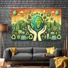 2D Environmental Awareness Backdrop, Earth Day Recycle & Renewable Energy Party Background