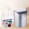 Нержавеющая сталь Мини-откидной мусорный контейнер Пылезащитный настольный мусорный контейнер для украшения дома