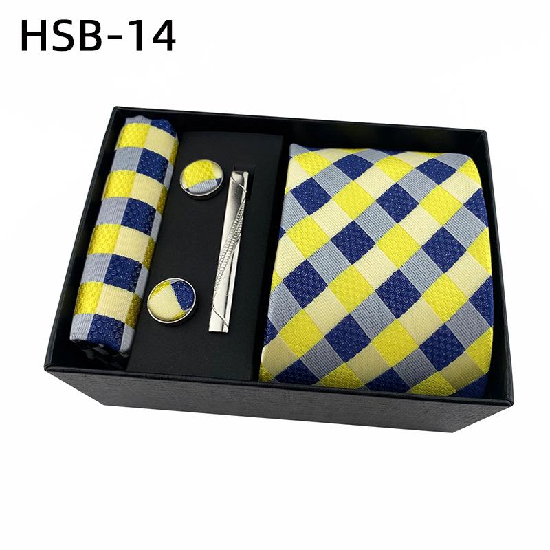 Подарочный набор мужских черных деловых галстуков: Полосатые и однотонные галстуки, нагрудный платок, зажим для галстука