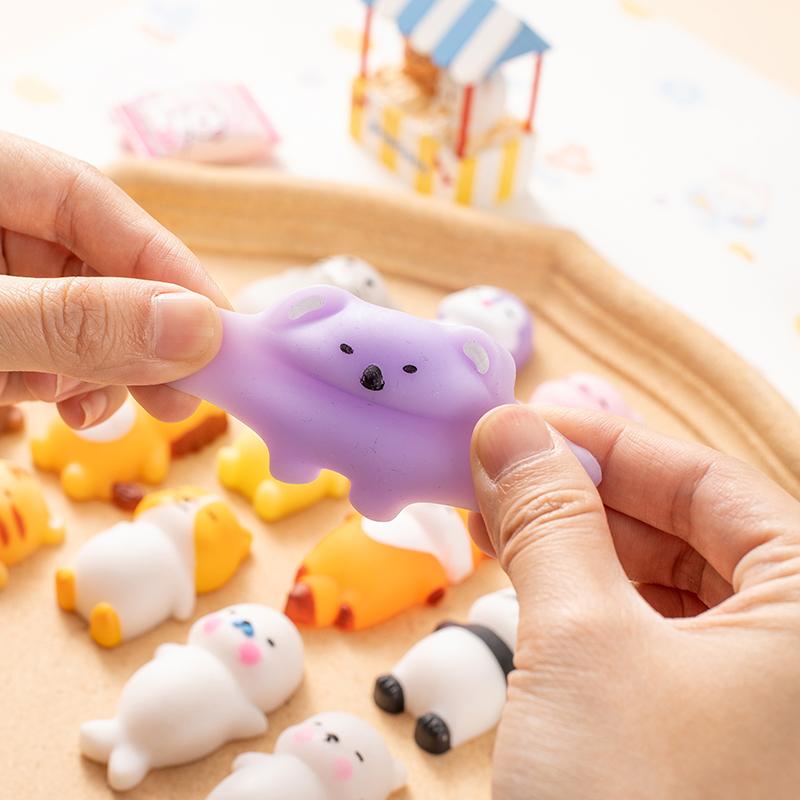 Кавайные лежащие животные Моти Сквиши Игрушки Шарики для снятия стресса Мягкая Забавная Сенсорная Сжималка Фиджет Игрушка Для Взрослых Детей Сувениры на Вечеринку