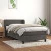 3127410 vidaXL Divan Bed and Mattress Dark Grey 90x200 Cm Velvet